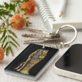 石棺のエジプトのミイラ，ホラー，ハロウィーン キーホルダー (正面右)