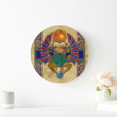 石棺3Dのエジプト人 ラージ壁時計 (ホーム)