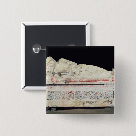 石棺、Etruscan 缶バッジ (正面&裏面)