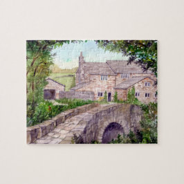 石橋の水の色絵画の ジグソーパズル