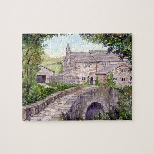石橋の水の色絵画の ジグソーパズル (横)