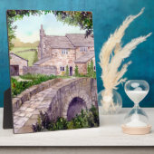 石橋の水の色絵画の フォトプラーク (側面)