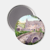 石橋の水の色絵画の マグネット (正面/裏面)