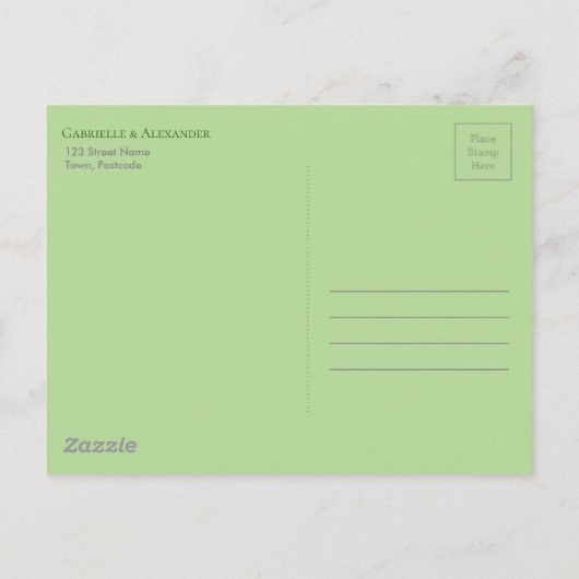 石橋の水彩結婚式の日付を保存 案内ポストカード (裏面)