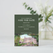 石橋の水彩結婚式の日付を保存 案内ポストカード (スタンド正面)