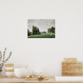 石橋の近くのシャトーのビュー ポスター (キッチン)