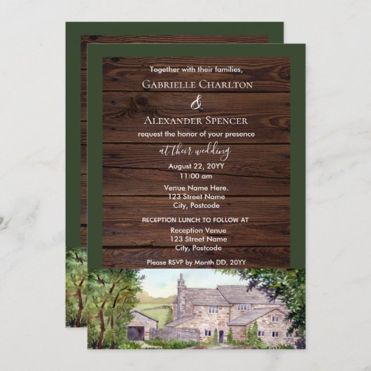 石橋水彩結婚式招待状 招待状 (正面/裏面)