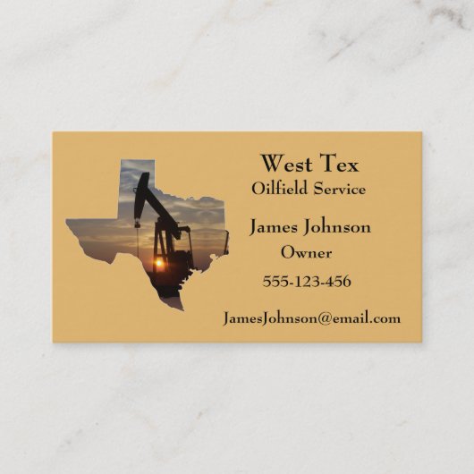 石油およびガスの企業の名刺のテキサス州の形 名刺 (正面)