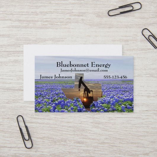 石油およびガスの企業の名刺のBluebonnets 名刺 (正面/裏面インサイチュ)