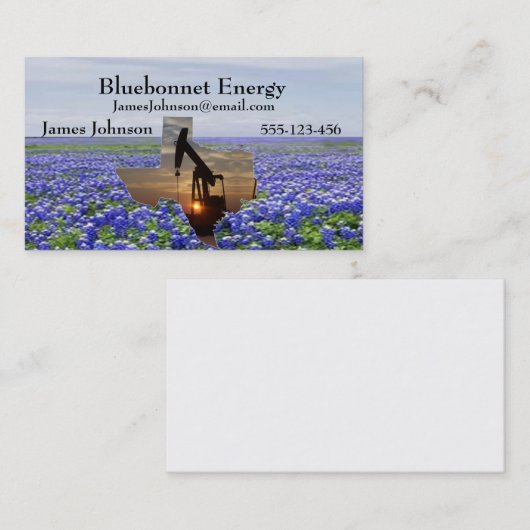 石油およびガスの企業の名刺のBluebonnets 名刺 (正面/裏面)