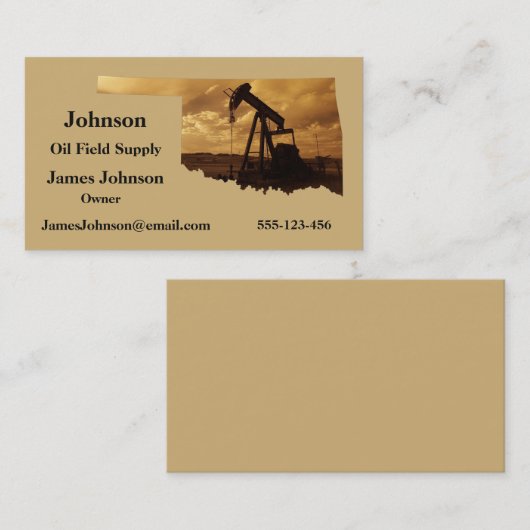 石油およびガスの企業の名刺ポンプジャックOkla 名刺 (正面/裏面)
