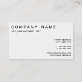 石油およびガス工業のための名刺 名刺 (裏面)