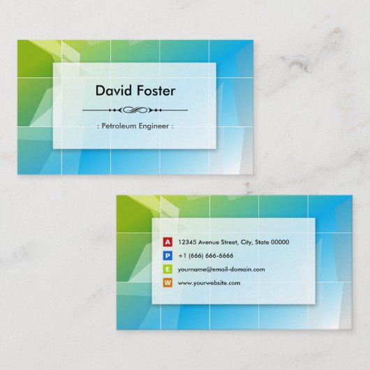 石油エンジニモダンアエレガントシンプル 名刺 (正面/裏面)