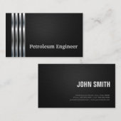 石油技術者プロフェッショナルブラック・シルバー 名刺 (正面/裏面)