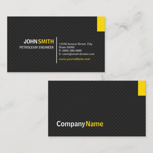 石油技術者 – Twillモダン Grid 名刺 (正面/裏面)