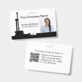 石油掘削リグのシルエット バッジ (表裏)