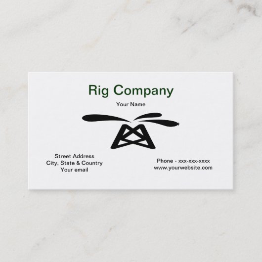 石油掘削装置の名刺 名刺 (正面)