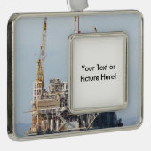 石油掘削装置 シルバープレートフレームオーナメント (右)