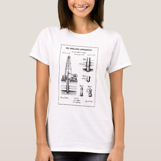 石油掘削設計図 Tシャツ (正面)
