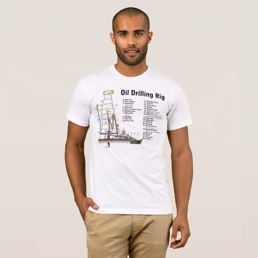 石油開発の装備タワーの図表 Tシャツ (正面フル)