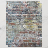 石洗いれんが壁背景スクラップブック紙 (正面/裏面)