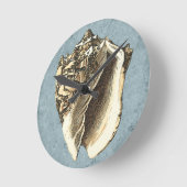 石洗浄コンチシェル ラウンド壁時計 (傾斜)