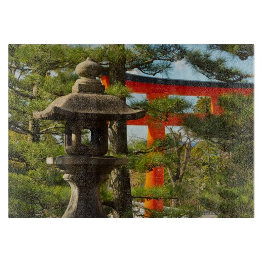 石灯籠と鳥居 カッティングボード (正面)