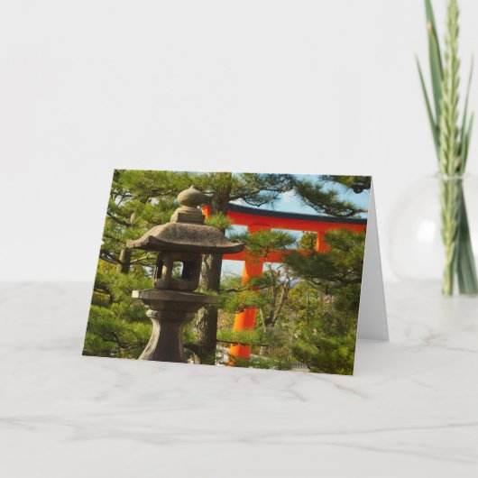 石灯籠と鳥居 カード (正面)