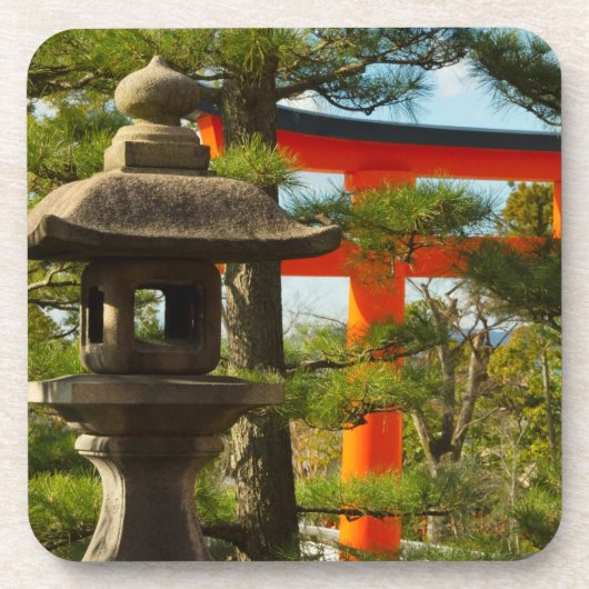 石灯籠と鳥居 コースター (正面)