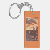 石灰がまの灯台ヴィンテージ旅行ポスター キーホルダー (正面左)