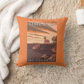 石灰がまの灯台ヴィンテージ旅行ポスター クッション (ブランケット)