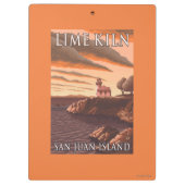 石灰がまの灯台ヴィンテージ旅行ポスター クリップボード (裏面)