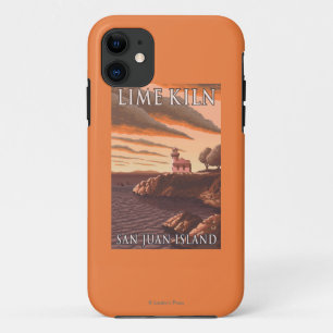 石灰がまの灯台ヴィンテージ旅行ポスター iPhone 11 ケース