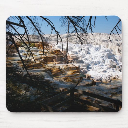 石灰岩テラスマンモスホット春イエローストーン マウスパッド (正面)