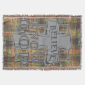 石灰色Tシャツのキリスト十字架 スローブランケット (正面)