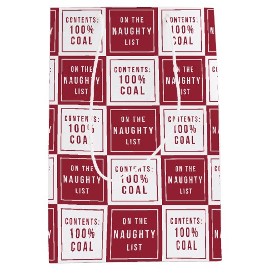 石炭いけな100%のリスト |クリスマスおもしろい。 ミディアムペーパーバッグ (正面)