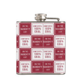 石炭いけな100%のリスト |赤と白のおもしろい休日 フラスク (裏面)