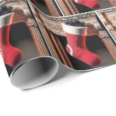 石炭が詰まったクリスマスストッキング ラッピングペーパー (ロールコーナー)