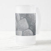 石炭すり付きマグカップの塊 フロストグラスビールジョッキ (正面右)