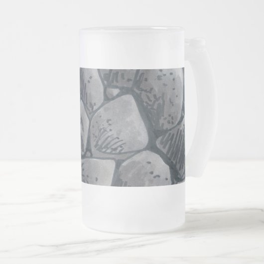 石炭すり付きマグカップの塊 フロストグラスビールジョッキ (正面右)