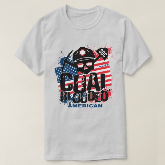 石炭に血を吸われたアメリカ人 Tシャツ (デザイン正面)