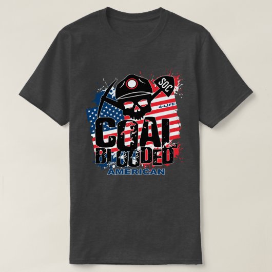石炭に血を吸われたアメリカ人 Tシャツ (デザイン正面)