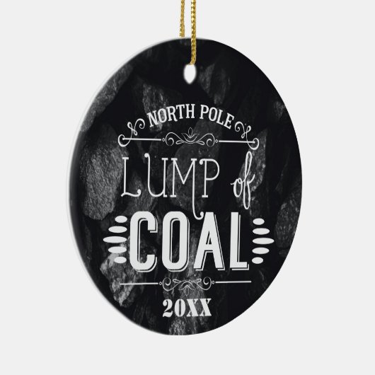 石炭のジョークの悪おもしろいいクリスマスプレゼントのアイディア セラミックオーナメント (右)