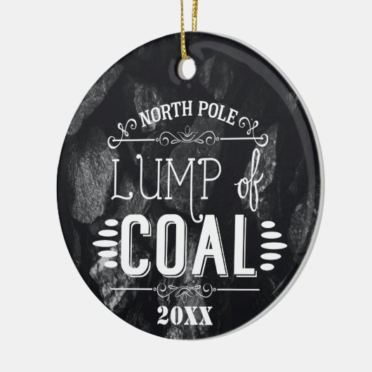 石炭のジョークの悪おもしろいいクリスマスプレゼントのアイディア セラミックオーナメント (左)