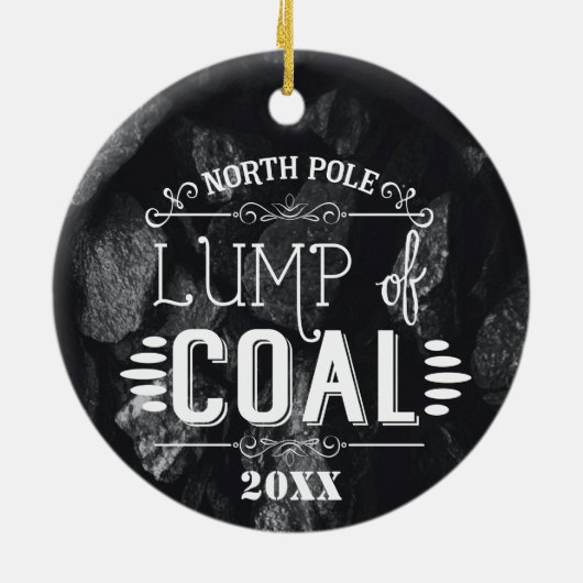 石炭のジョークの悪おもしろいいクリスマスプレゼントのアイディア セラミックオーナメント (裏面)