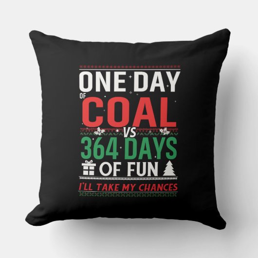 石炭の一日とおもしろいの364日 クッション (正面)