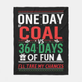 石炭の一日とおもしろいの364日 フリースブランケット (正面)