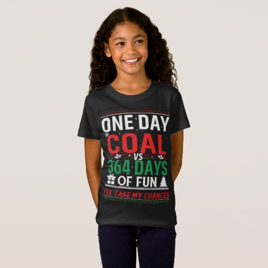 石炭の一日とおもしろいの364日 Tシャツ (正面フル)