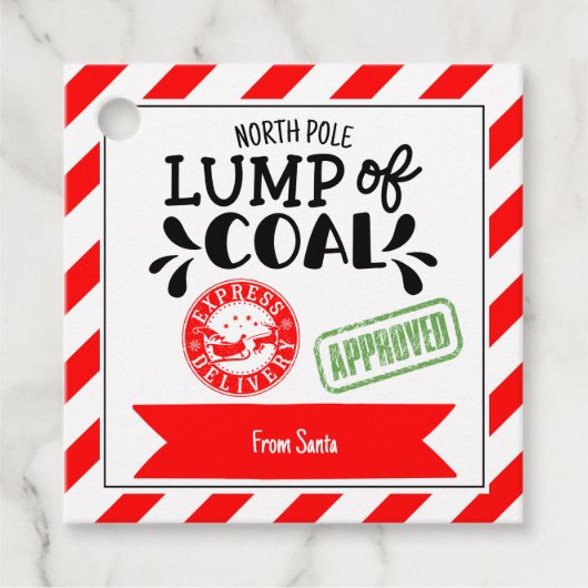 石炭の塊のおもしろいクリスマスの秘密ファンキーのサンタ フェイバータグ (正面)