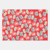 石炭の塊のおもしろいクリスマスの秘密ファンキーのサンタ ラッピングペーパーシート (正面3)